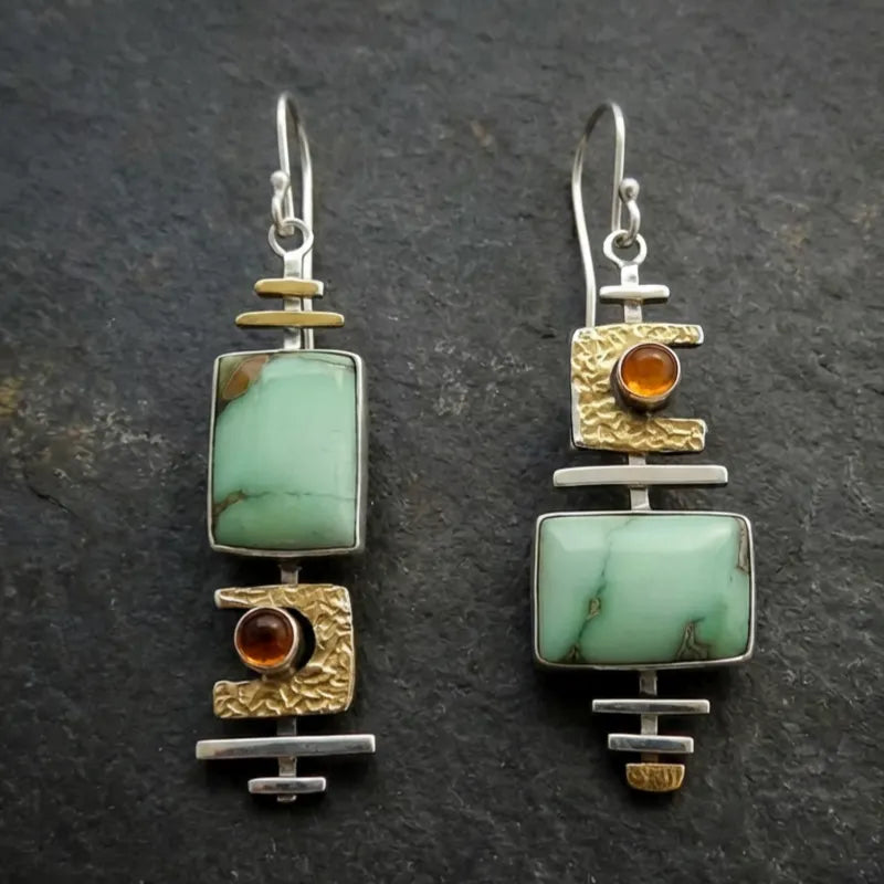 Boho Vintage Geometric Drop Hook Earrings