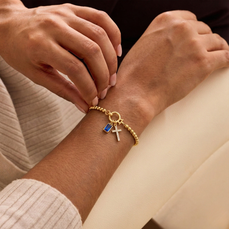 Arianna — Birthstone Cross Bracelet