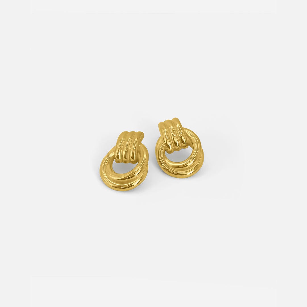 Lottie — Graceful Gold Linked Knot Earrings