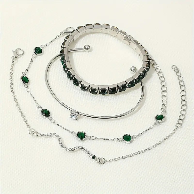 Lumi — Green Stone Bracelet Set