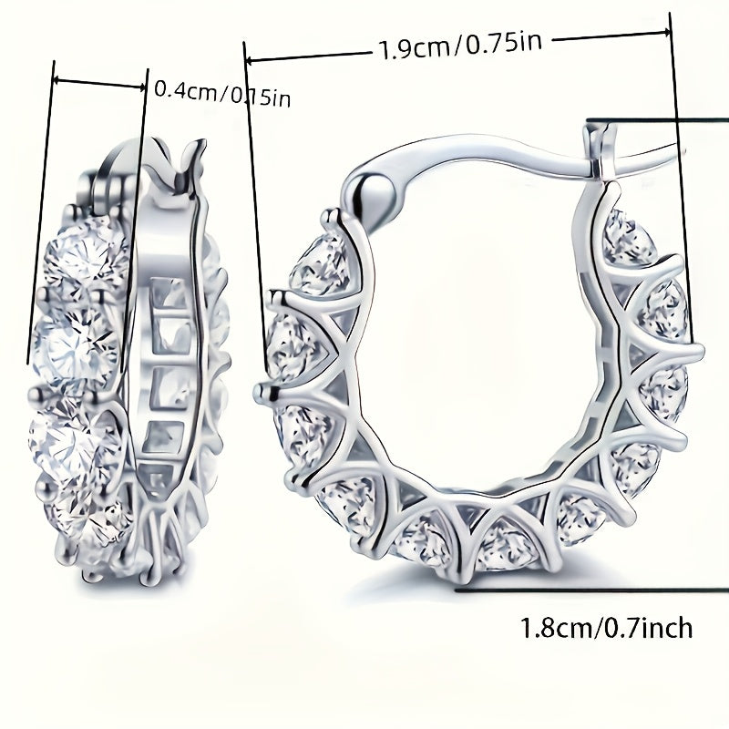 Ingrid — Zirconia-Inlaid Circle Hoop Earrings