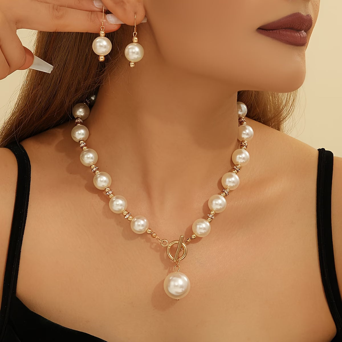 Lavinia — Chunky Pearl Necklace Set