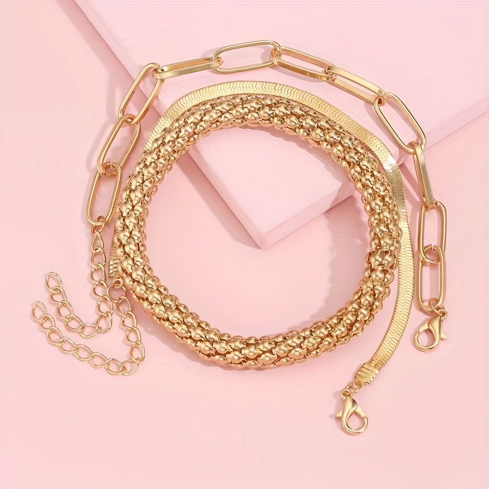 Holly — Layered Snake Chain Bracelet Set