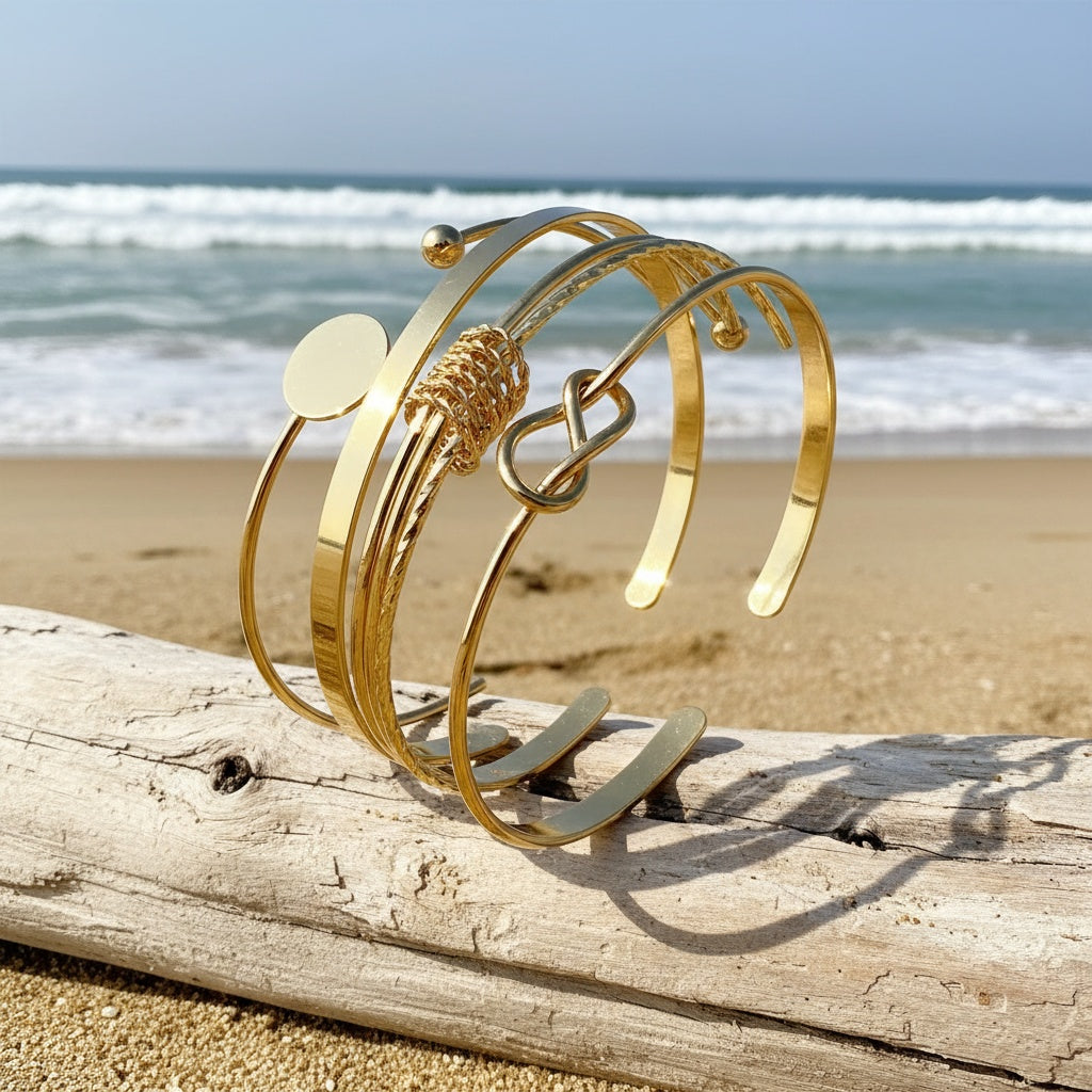 Verity — Smooth Geometric Bangle Set