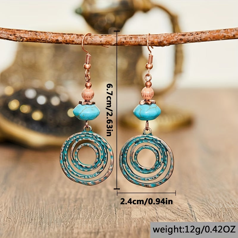Aria — Turquoise Copper Drop Earrings