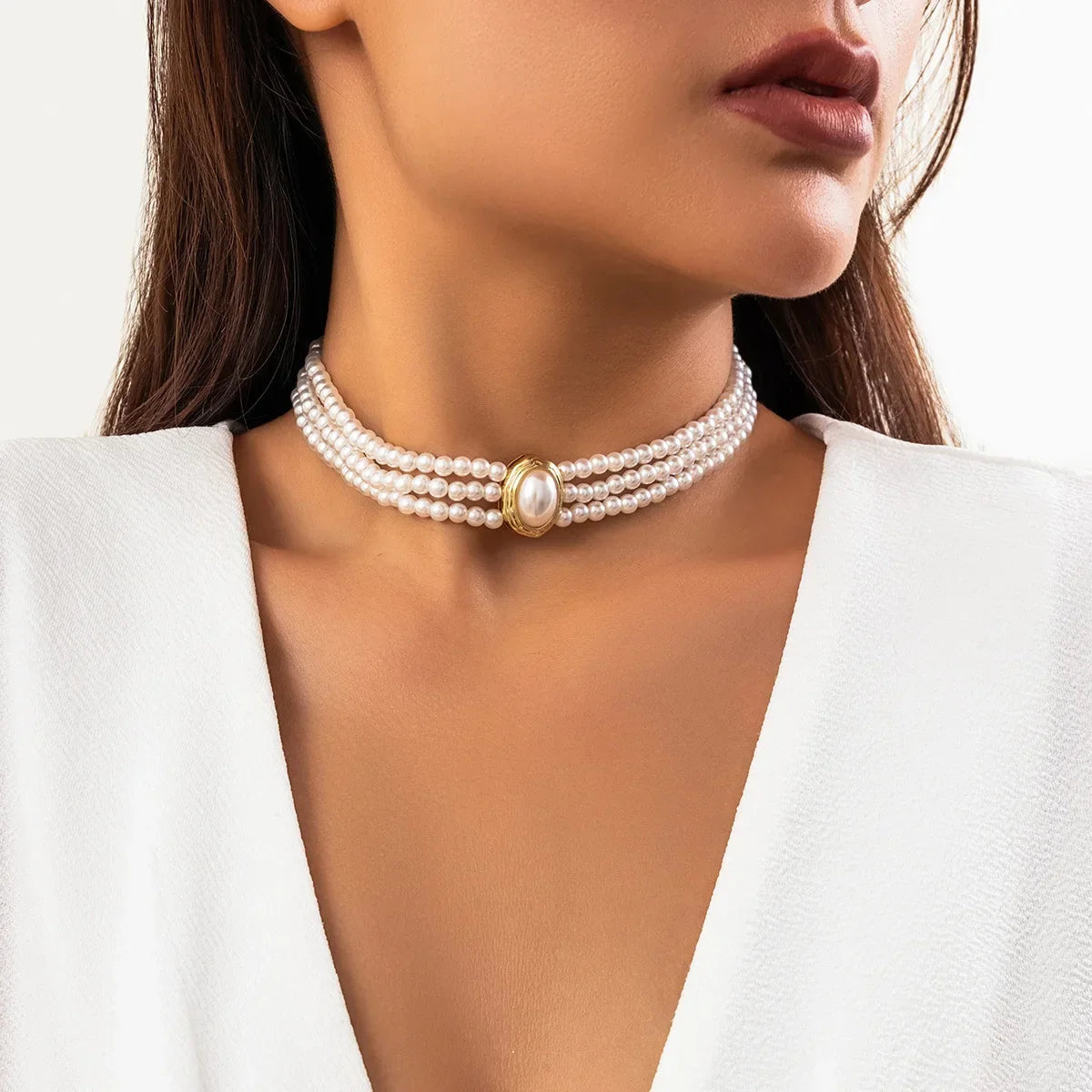 Kira — Turquoise Triple-Strand Choker Necklace