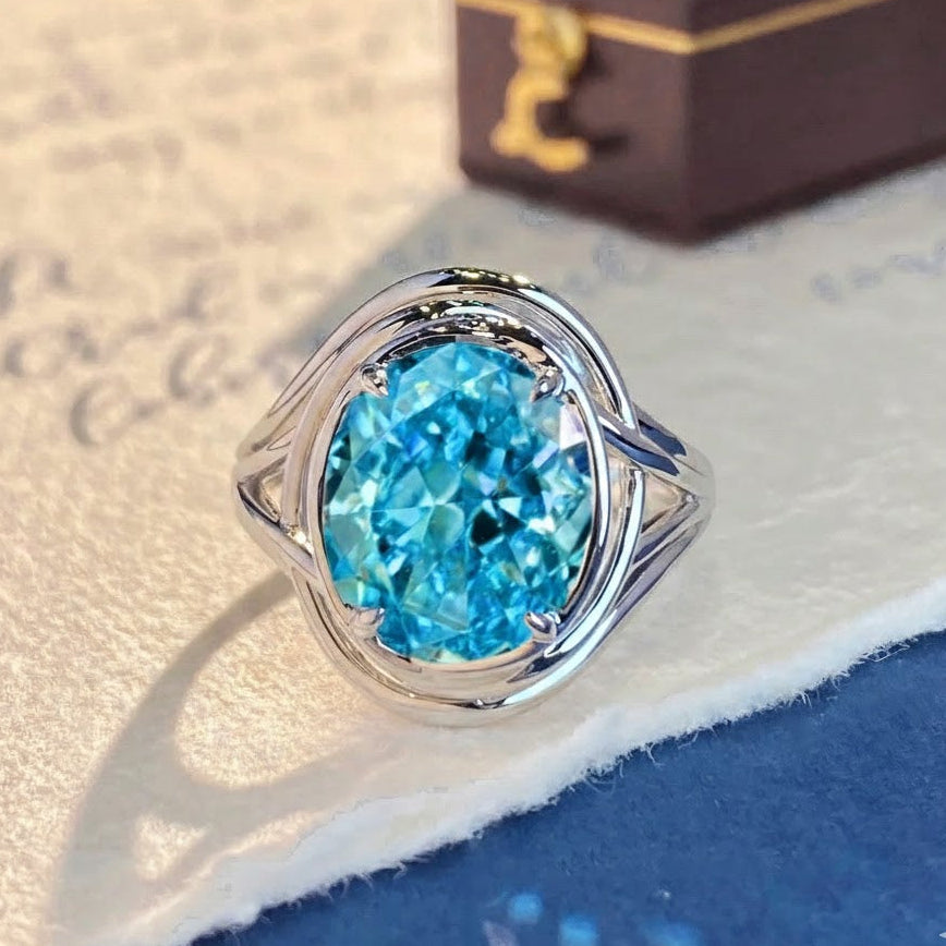 Sointu — Aquamarine Blue Zirconia Ring