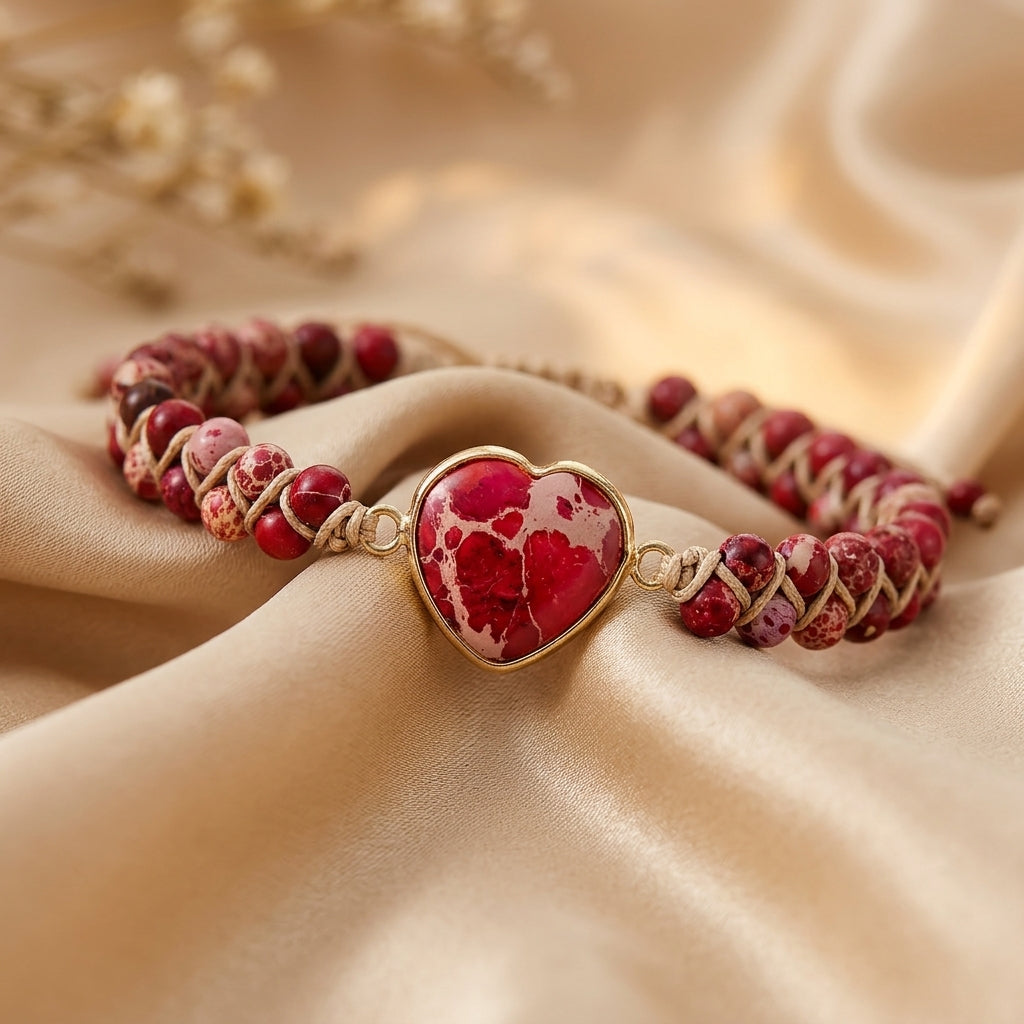 Johanna — Boho Adjustable Heart Stone Bracelet