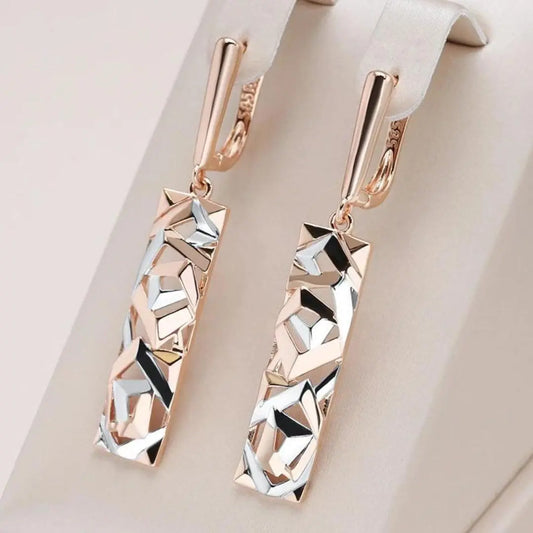 Margaux Sculpted Gold and Silver Rectangle Drops