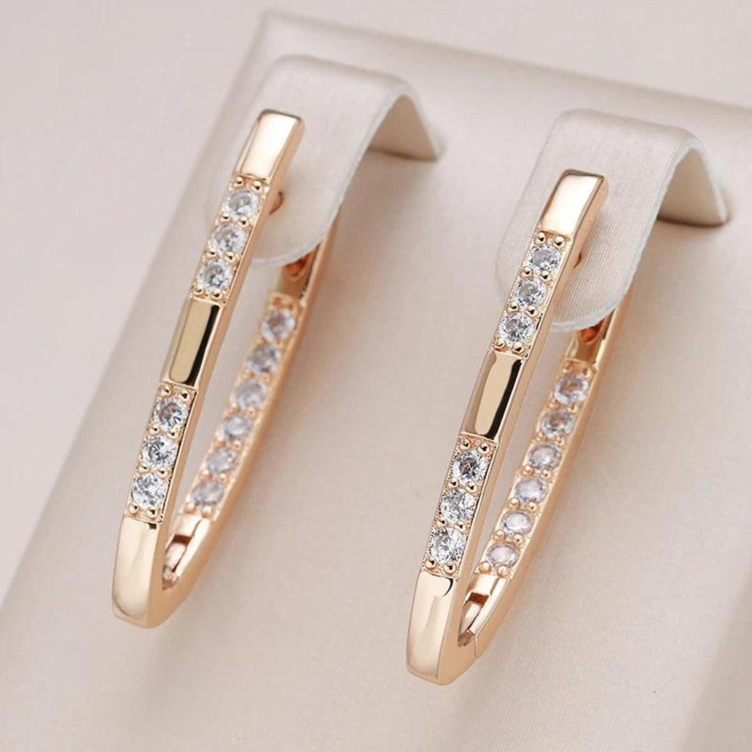Jenna — Elegant Gold Cubic Zirconia Earrings