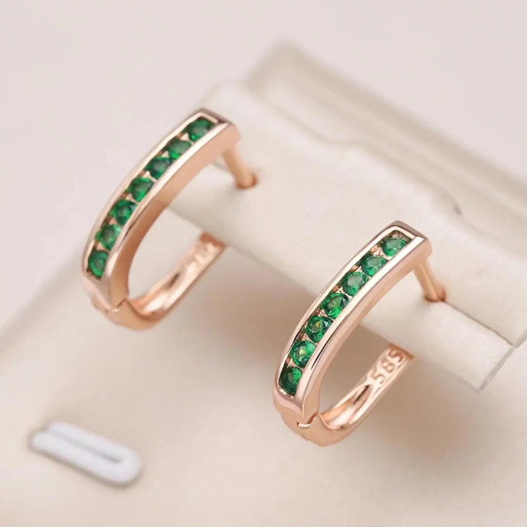 Emera — Emerald Crystal Gold Hoops