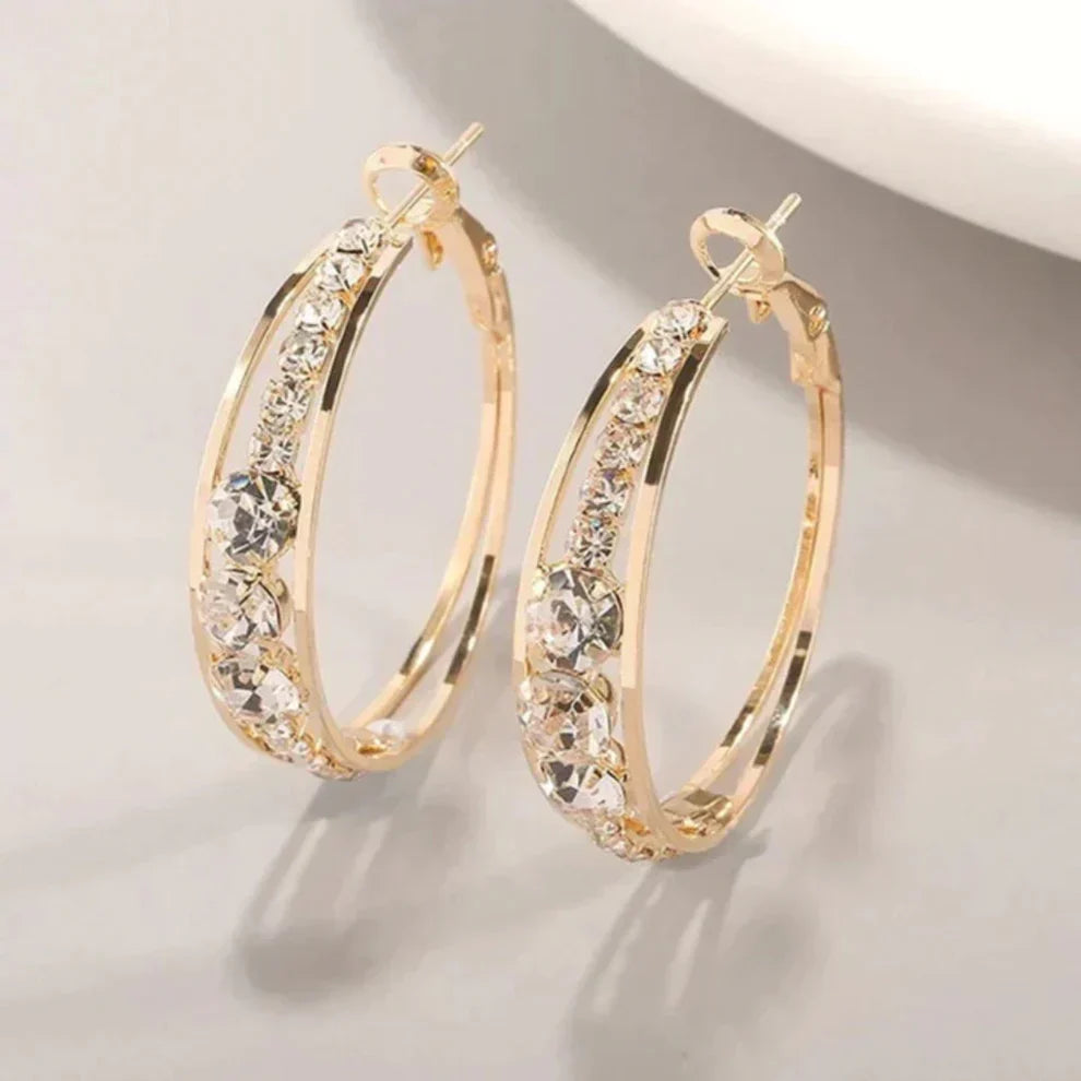 Ivy — Elegant Sparkly Hoop Earrings