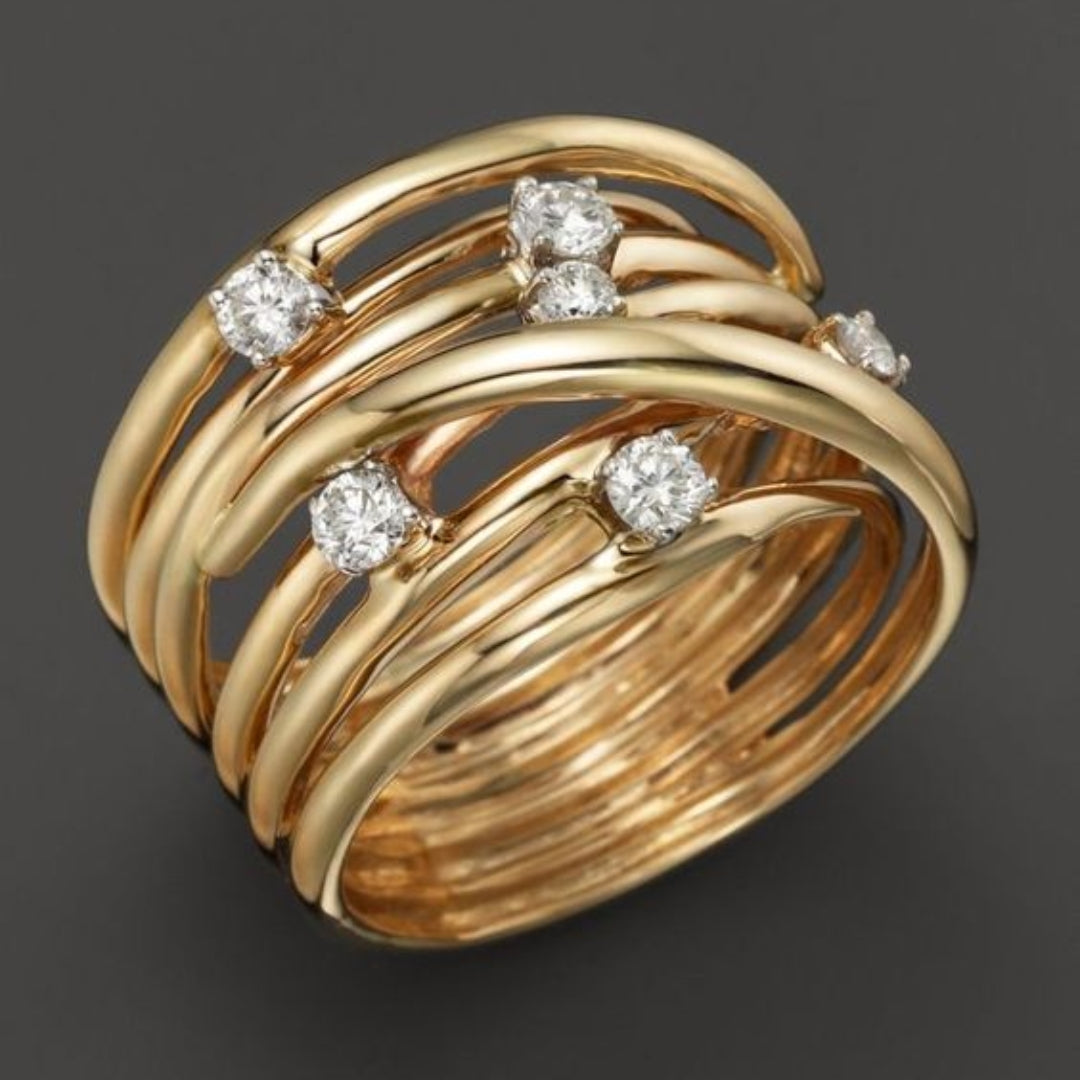 Sophia — Fine Vintage Gold Ring with Cubic Zirconia