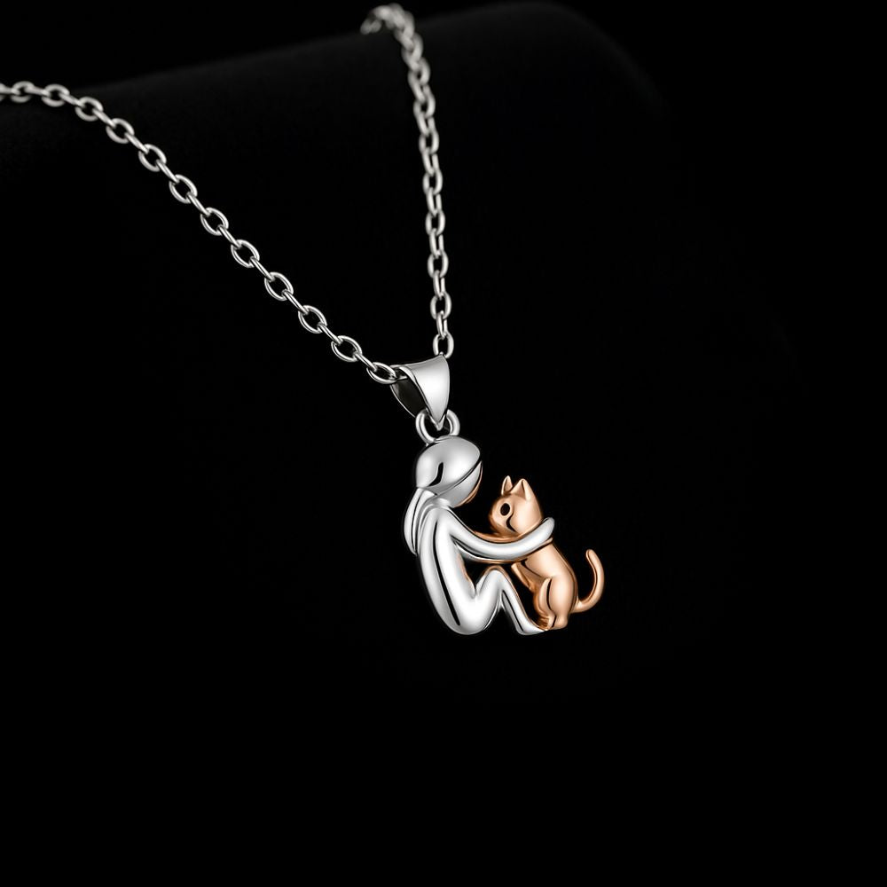 Sadie — Cat Hug Pendant Necklace with Bonus Earrings
