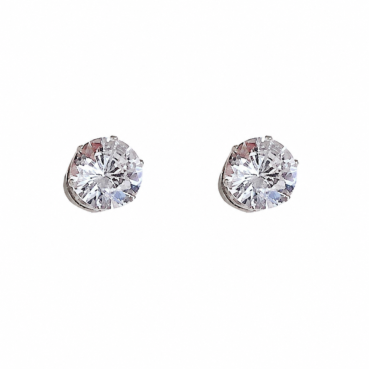 Carrie — White Gold-Tone Clip-On Earrings
