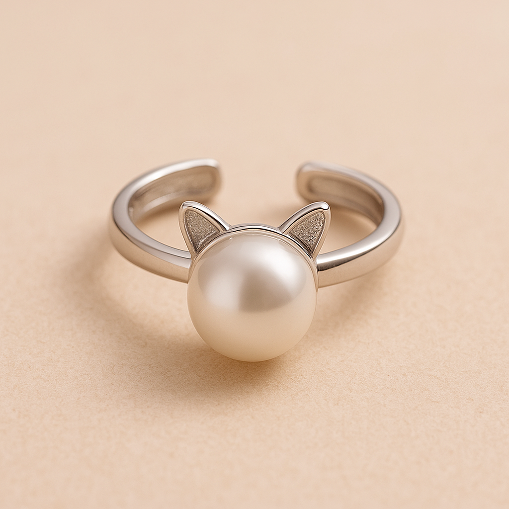Paisley — Beautiful Pearl Cat Necklace with Bonus Earrings + Ring