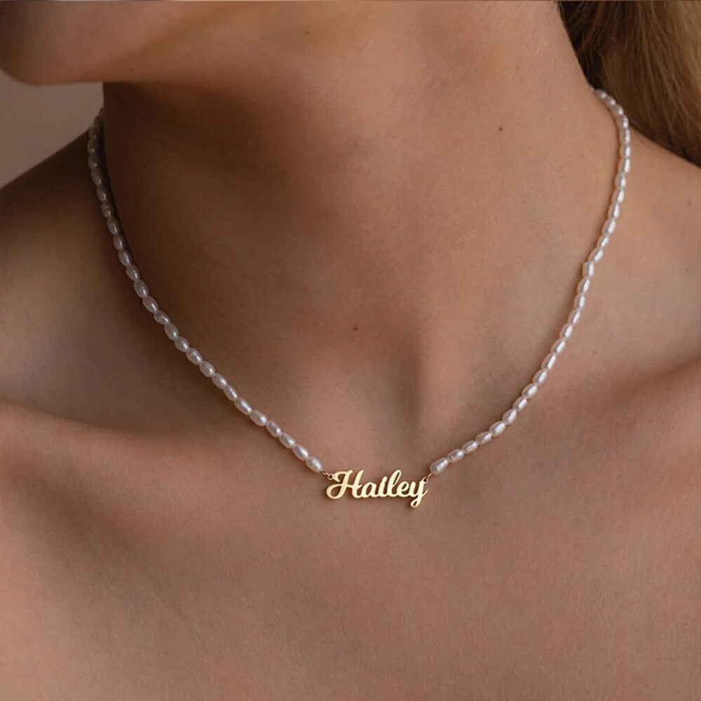 Agata — Freshwater Pearl Name Necklace