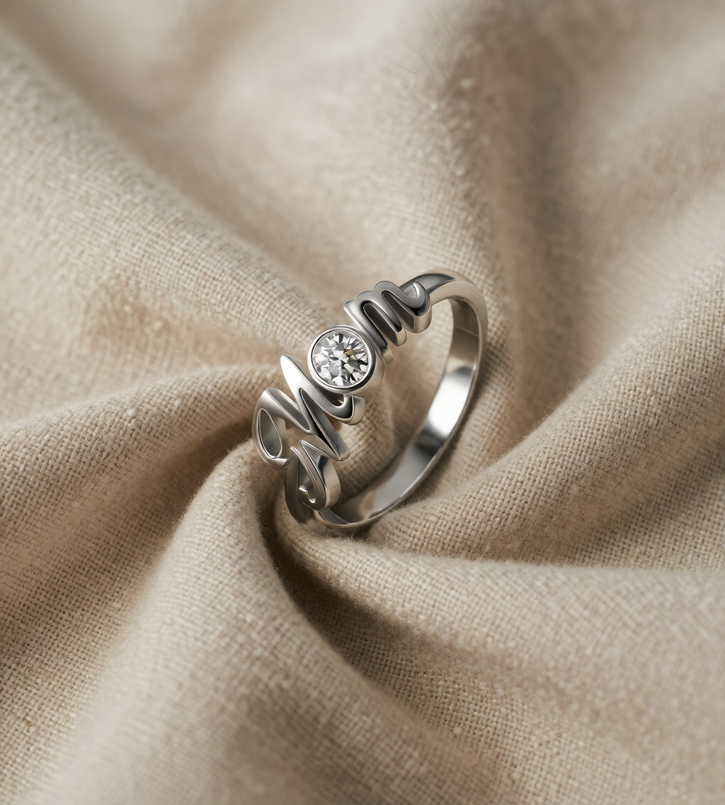 Äiti — Crystal Candle Heart Ring