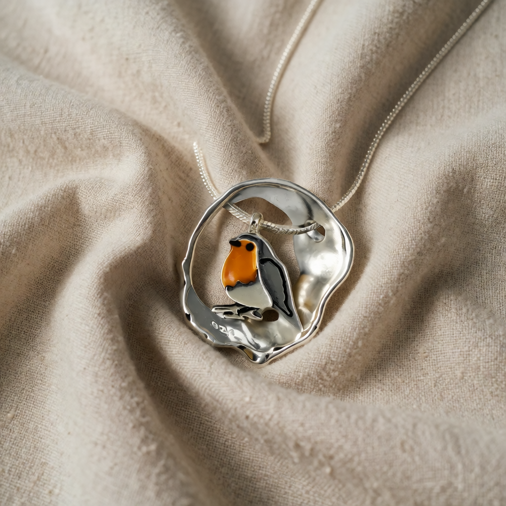 Oranssi — Organic Silver Ring with Orange Stone
