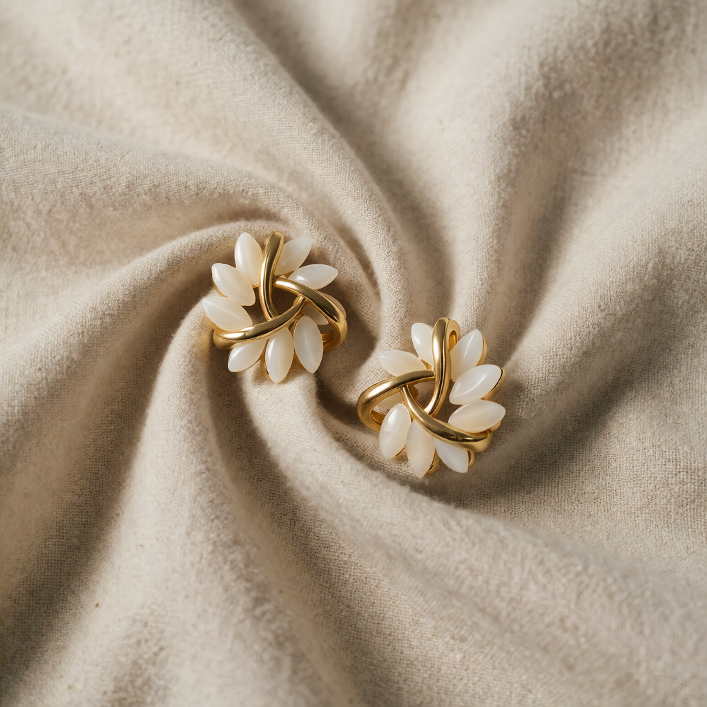 Emilia — Gold Flower Earrings