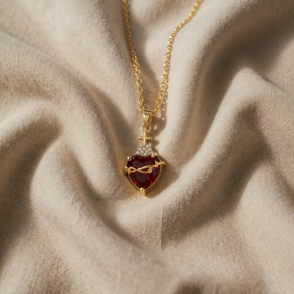 Rauha — Peace of Heart Gold Necklace
