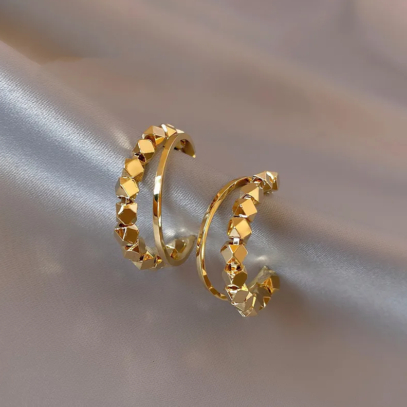 Elegant Gold-Plated Earrings Adorned with Cubic Zirconia