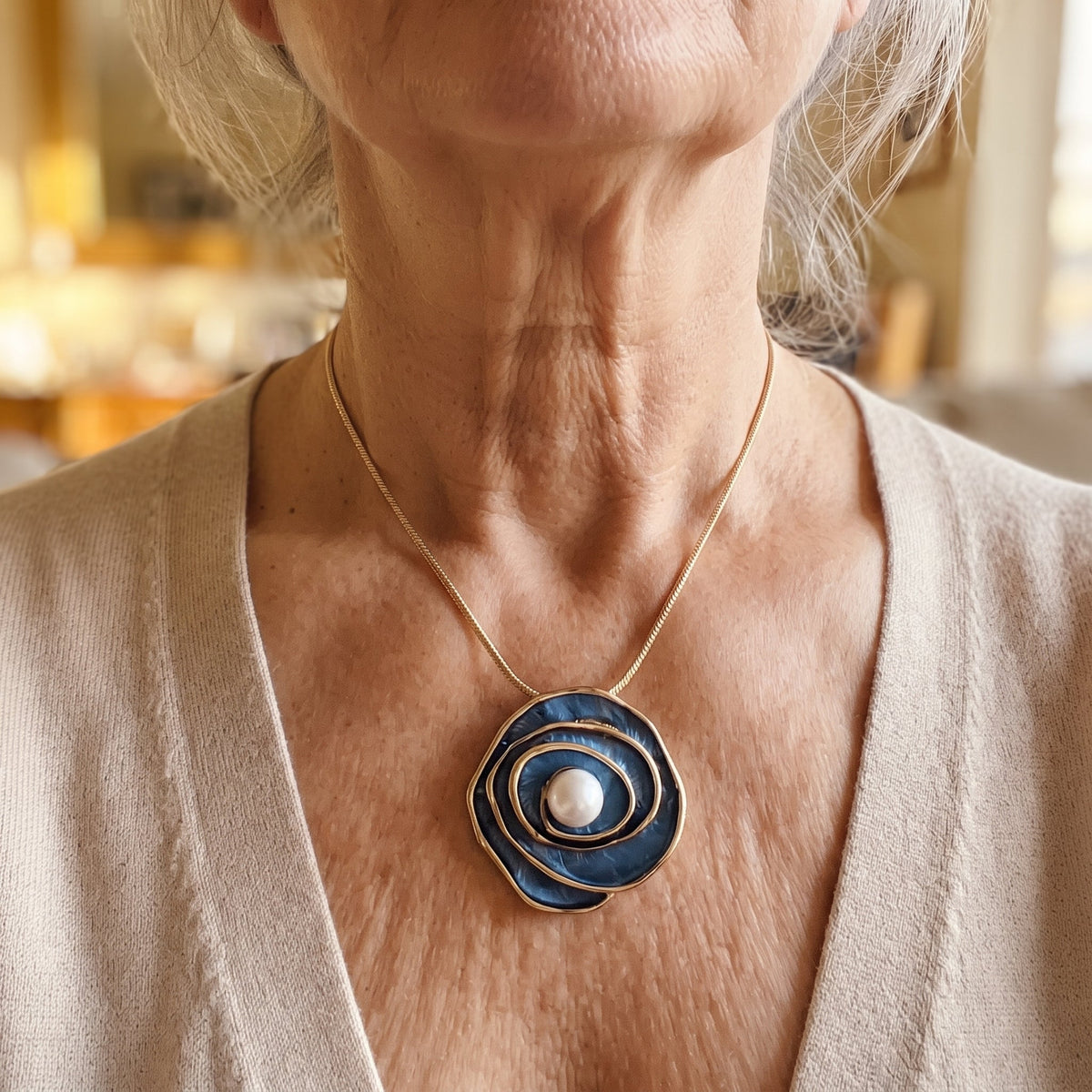 Celeste — Blue Pearl Necklace