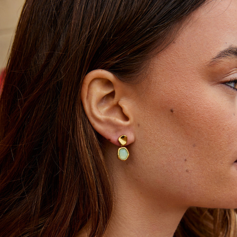 Lucrezia — Gold Aquamarine Drop Earrings