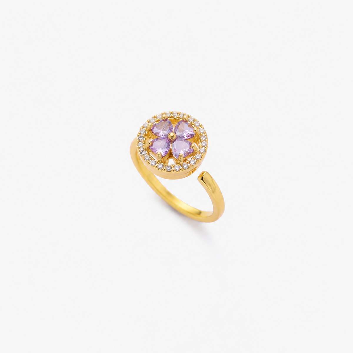 Agathe — Floral Gold Sapphire Ring