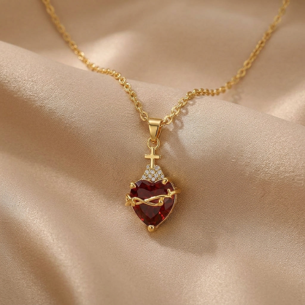 Rauha — Peace of Heart Gold Necklace