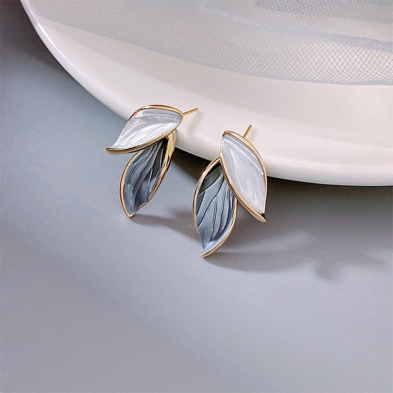 Luxurious Lucky Wing Earrings with Hand-Painted Enamel