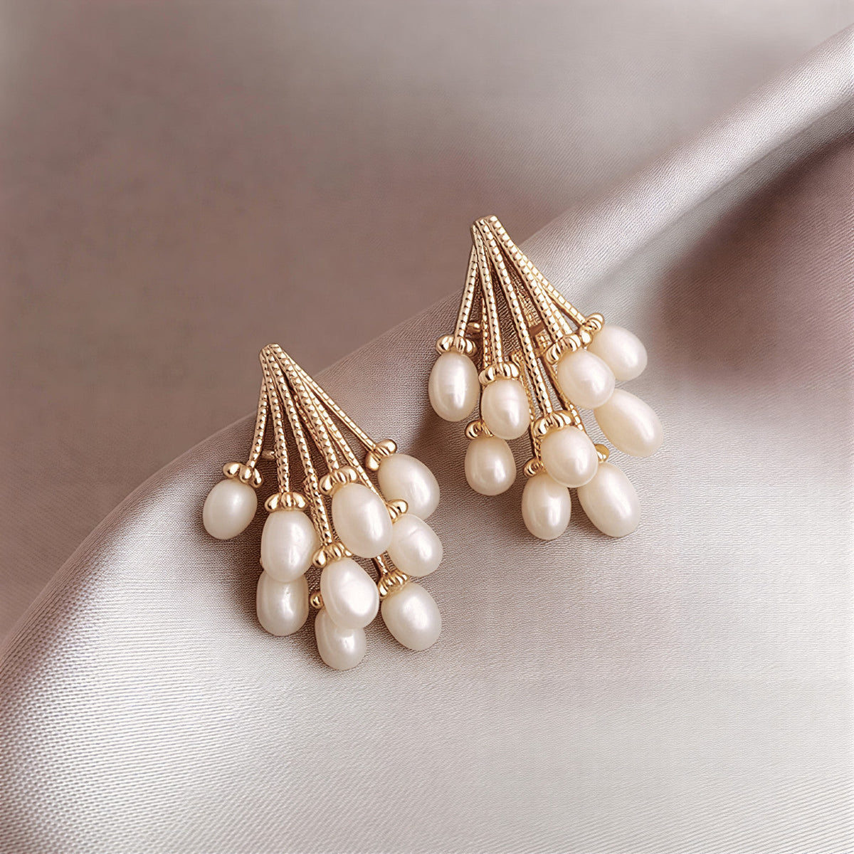 Eleanor — Pearl Rain Drop Earrings