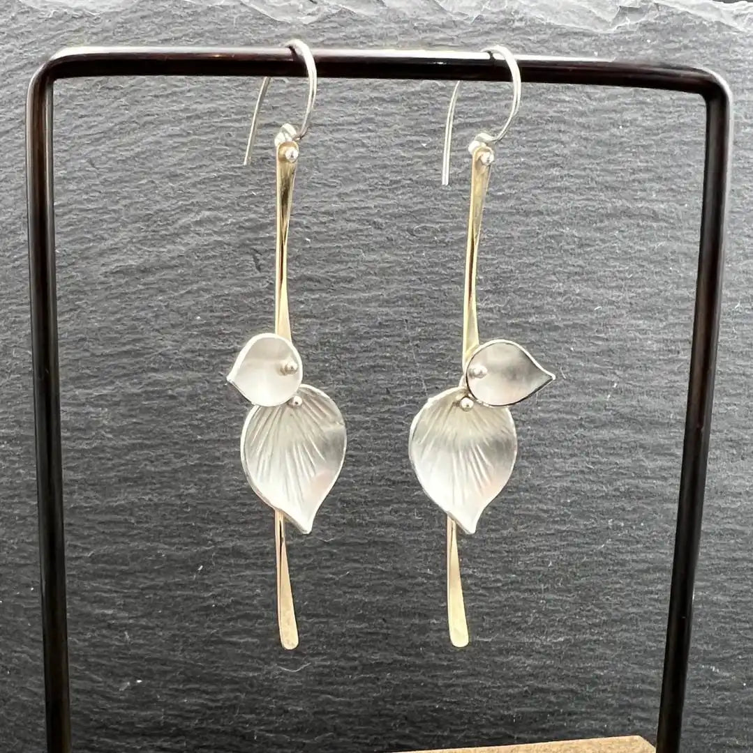 Marlene — Silver Leaf Vintage Earrings