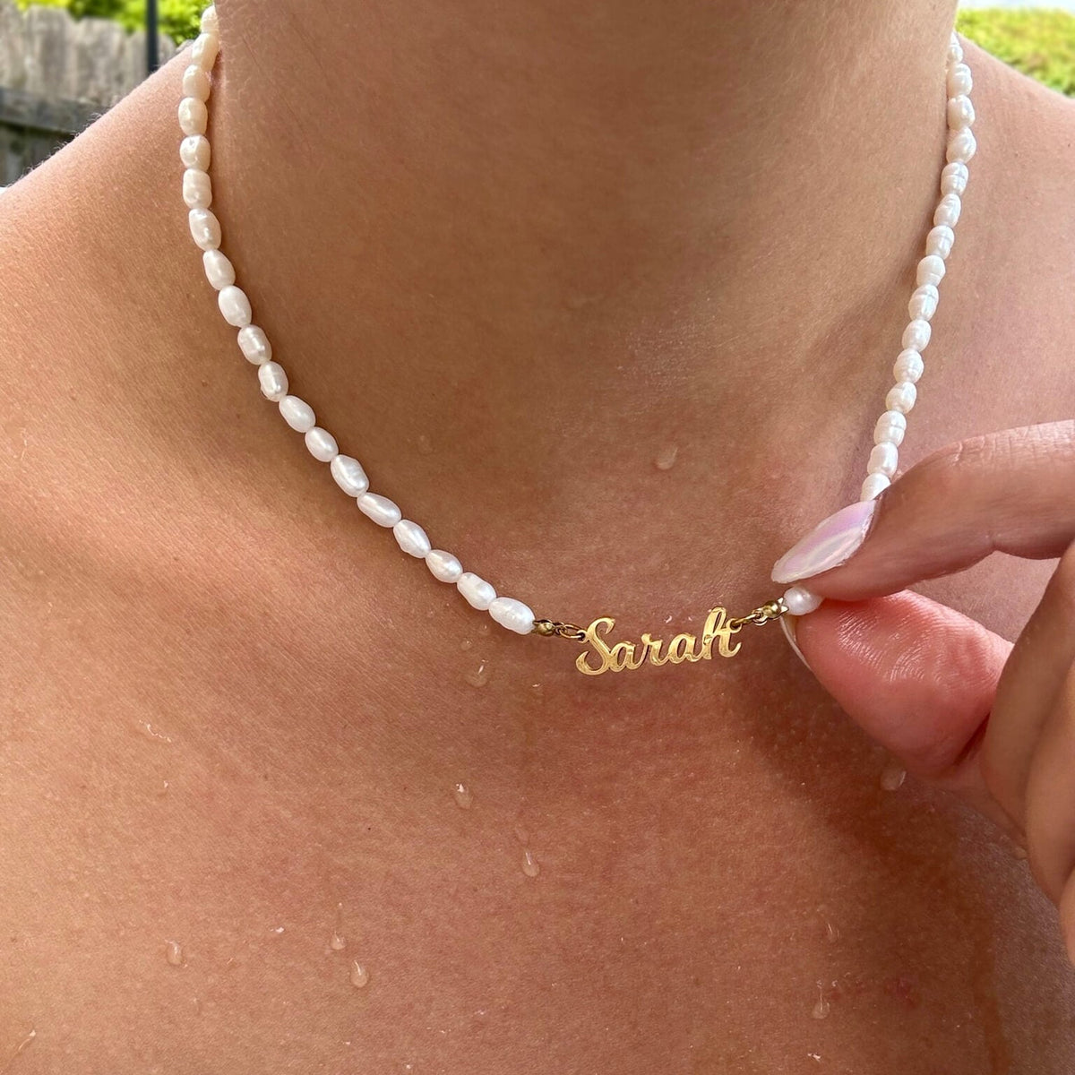 Agata — Freshwater Pearl Name Necklace
