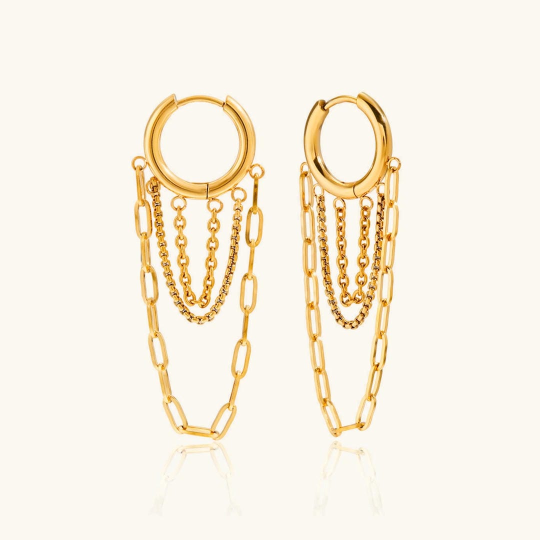Minnie — Gleaming Chain Hoop Earrings