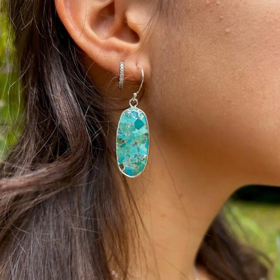 Paola — Blue Stone Drop Earrings