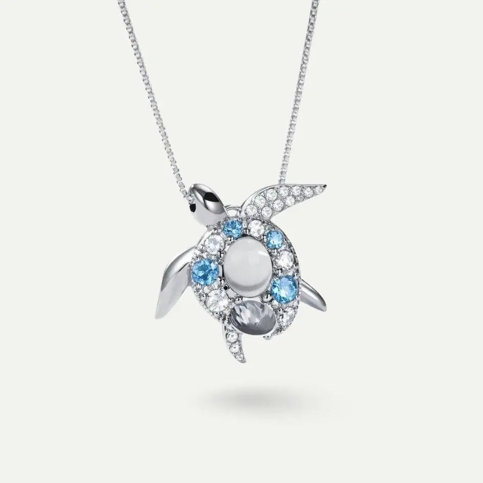 Beatrice — Sea Turtle Blue Stone Pendant Necklace