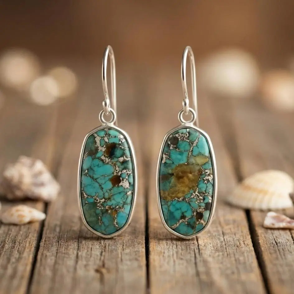 Paola — Blue Stone Drop Earrings
