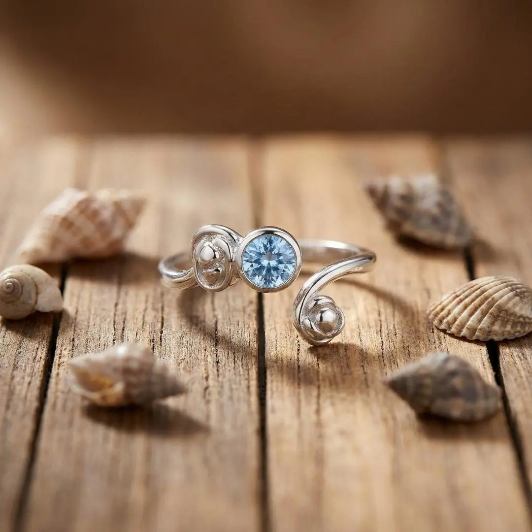 Oriana — Open Wave Zirconia Ring