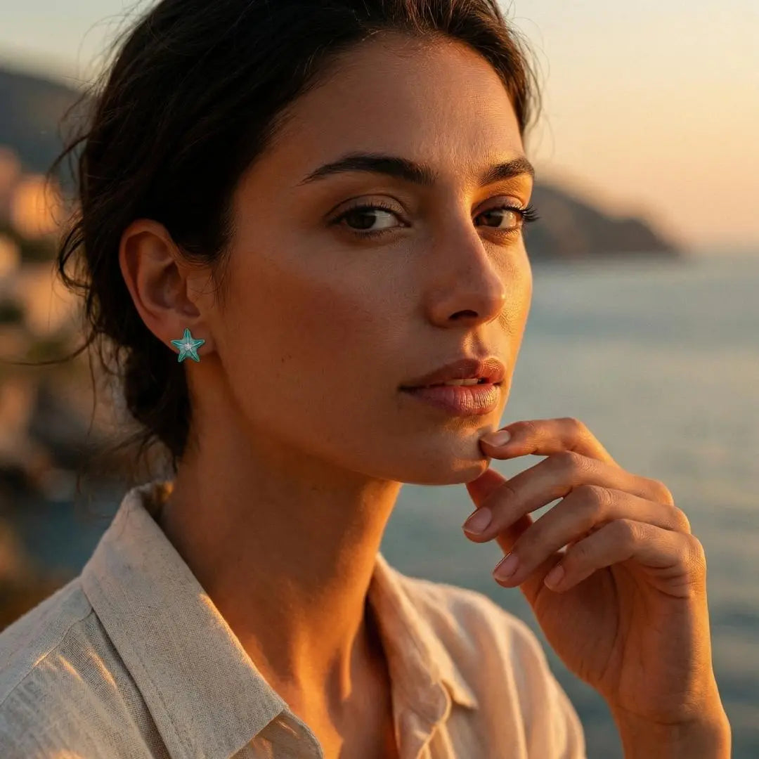 Gabriella — Turquoise Starfish Stud Earrings