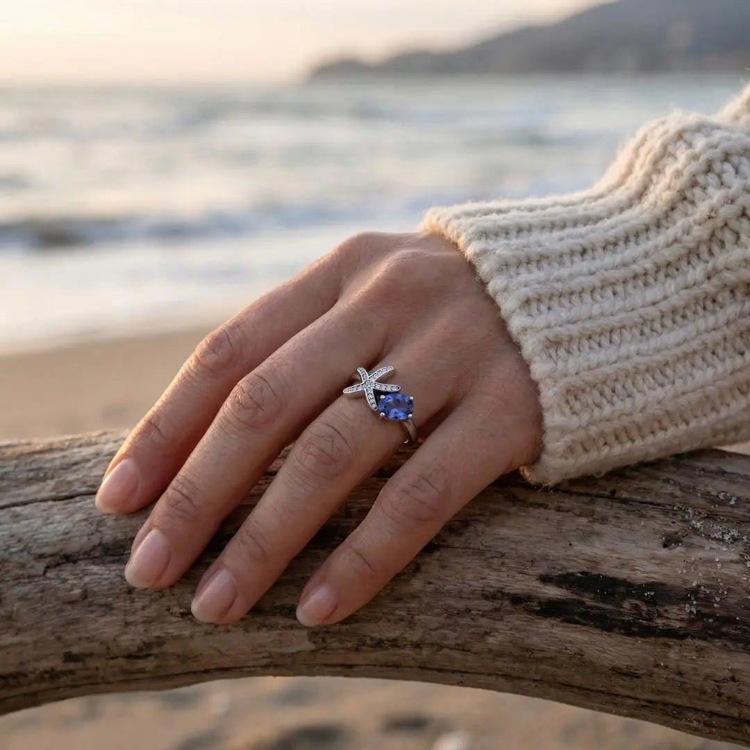Natalia — Starfish Crystal Statement Ring