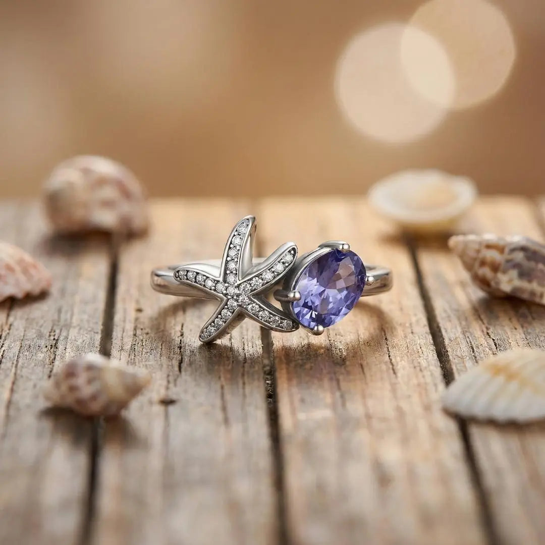 Natalia — Starfish Crystal Statement Ring