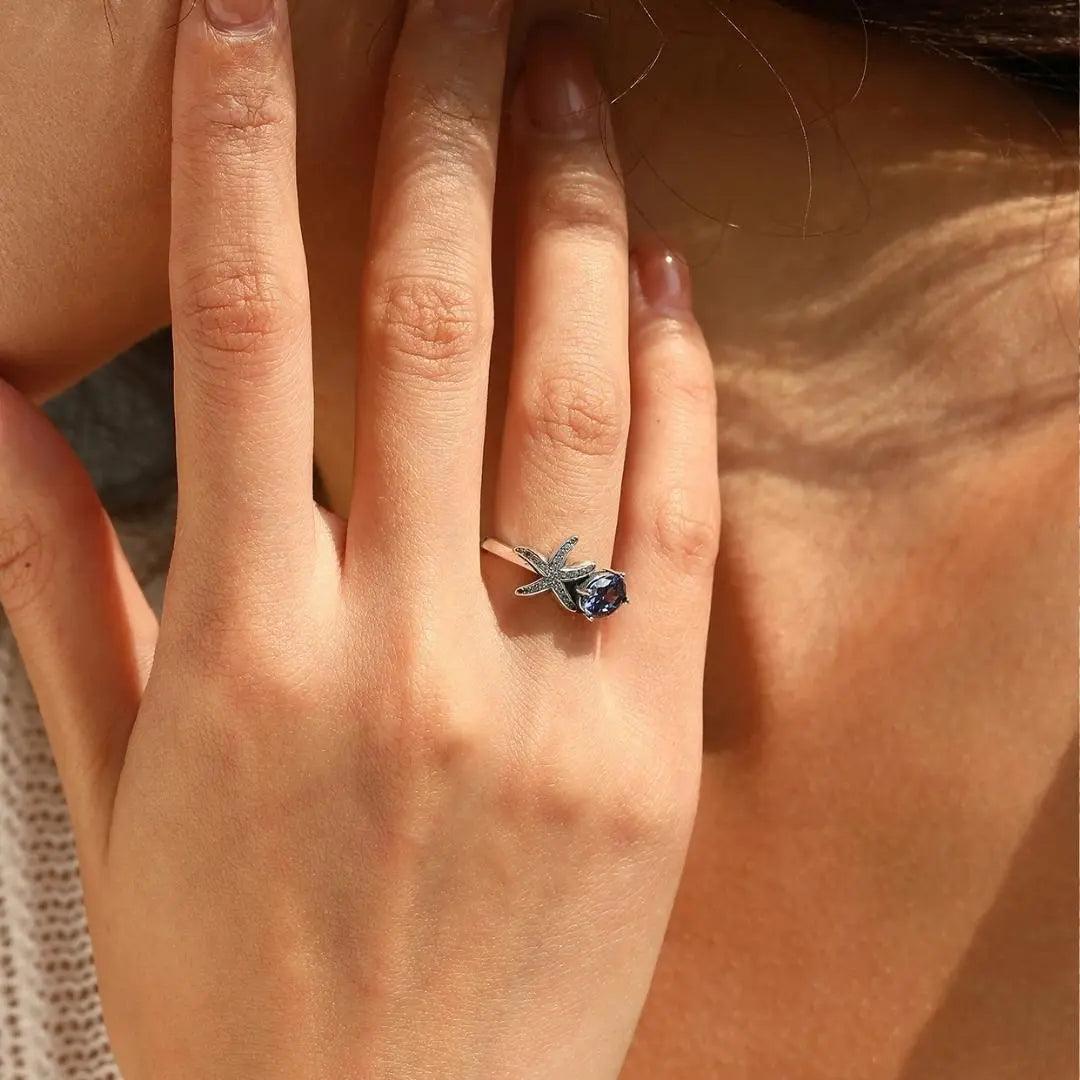 Natalia — Starfish Crystal Statement Ring