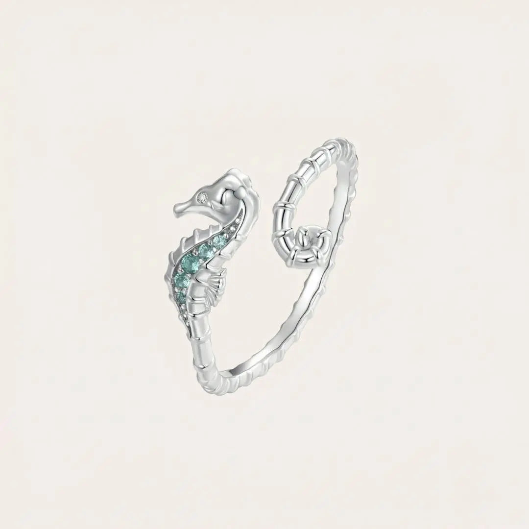 Fiona — Seahorse Zirconia Open Ring