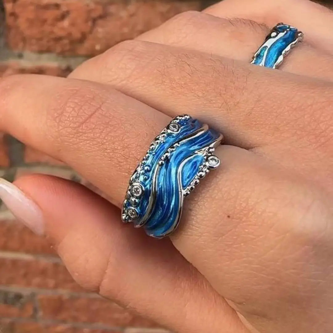 Viviana — Blue Wave Zirconia Ring