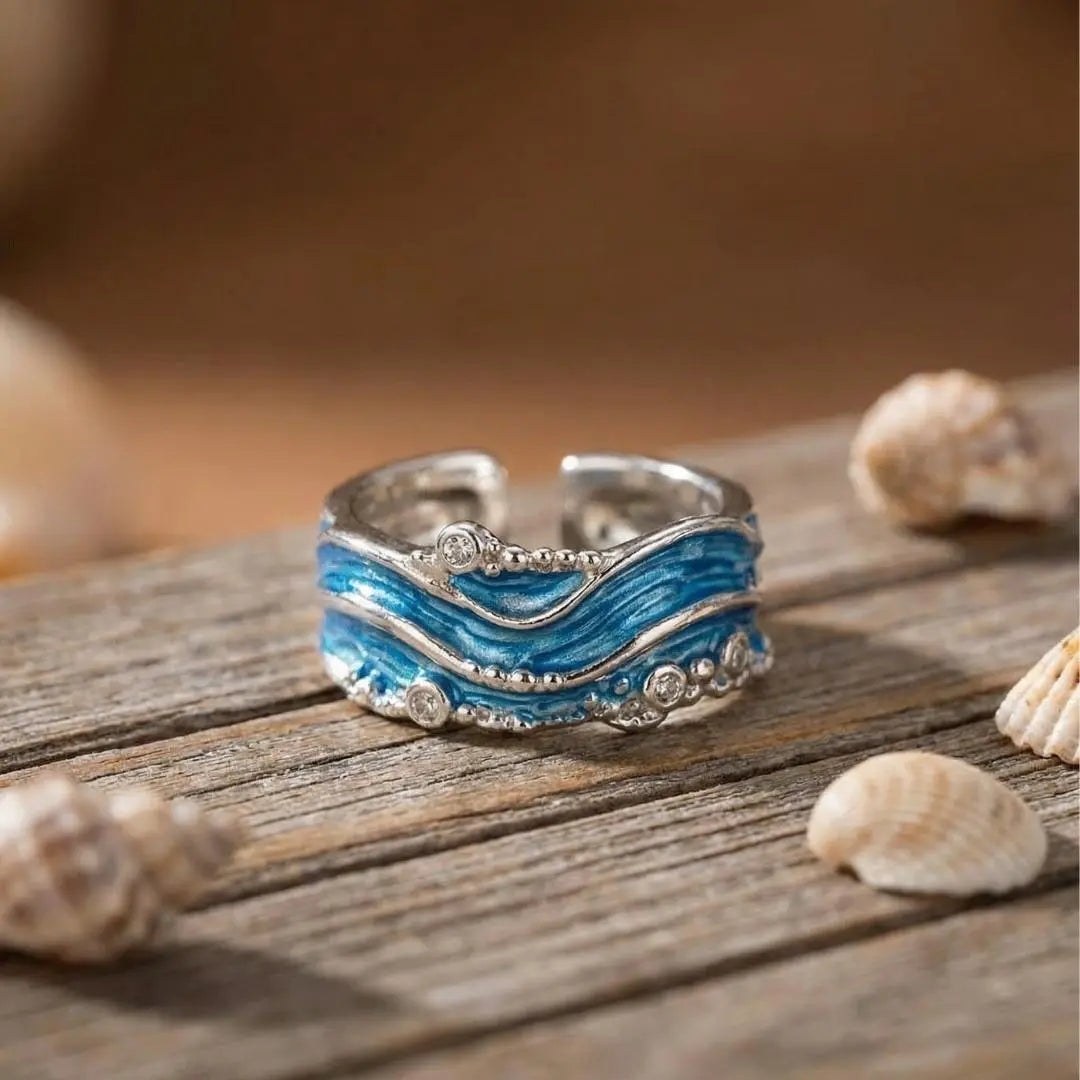 Viviana — Blue Wave Zirconia Ring