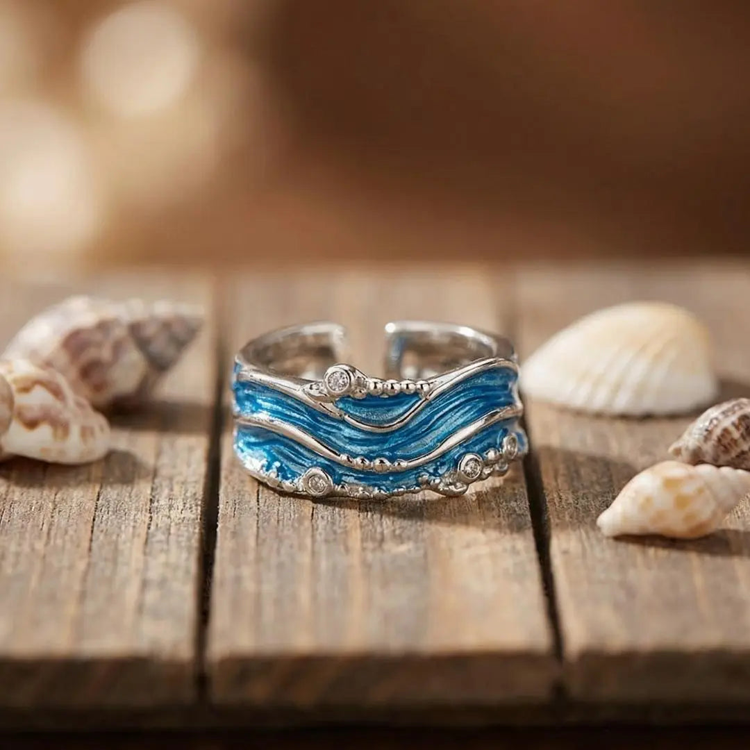Viviana — Blue Wave Zirconia Ring