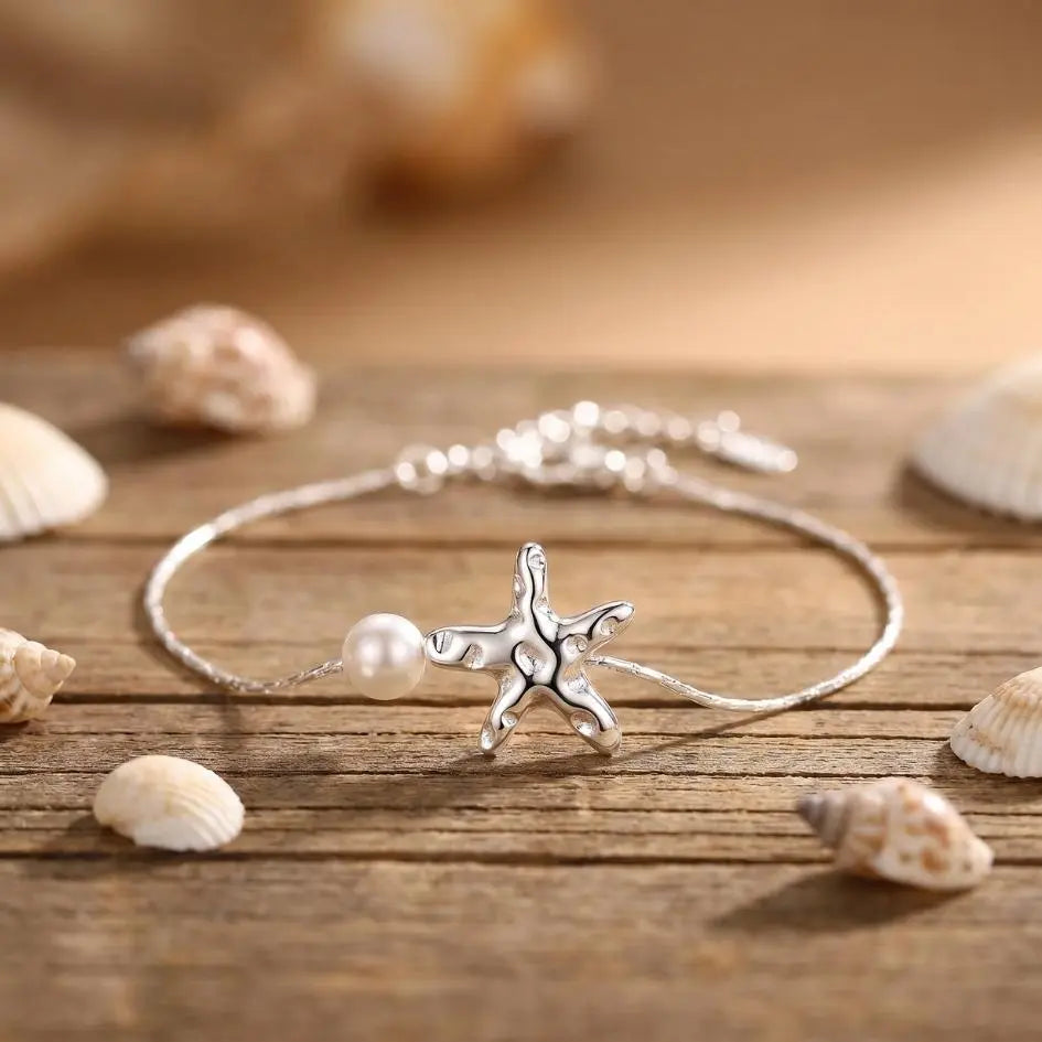 Helena — Starfish & Pearl Adjustable Bracelet