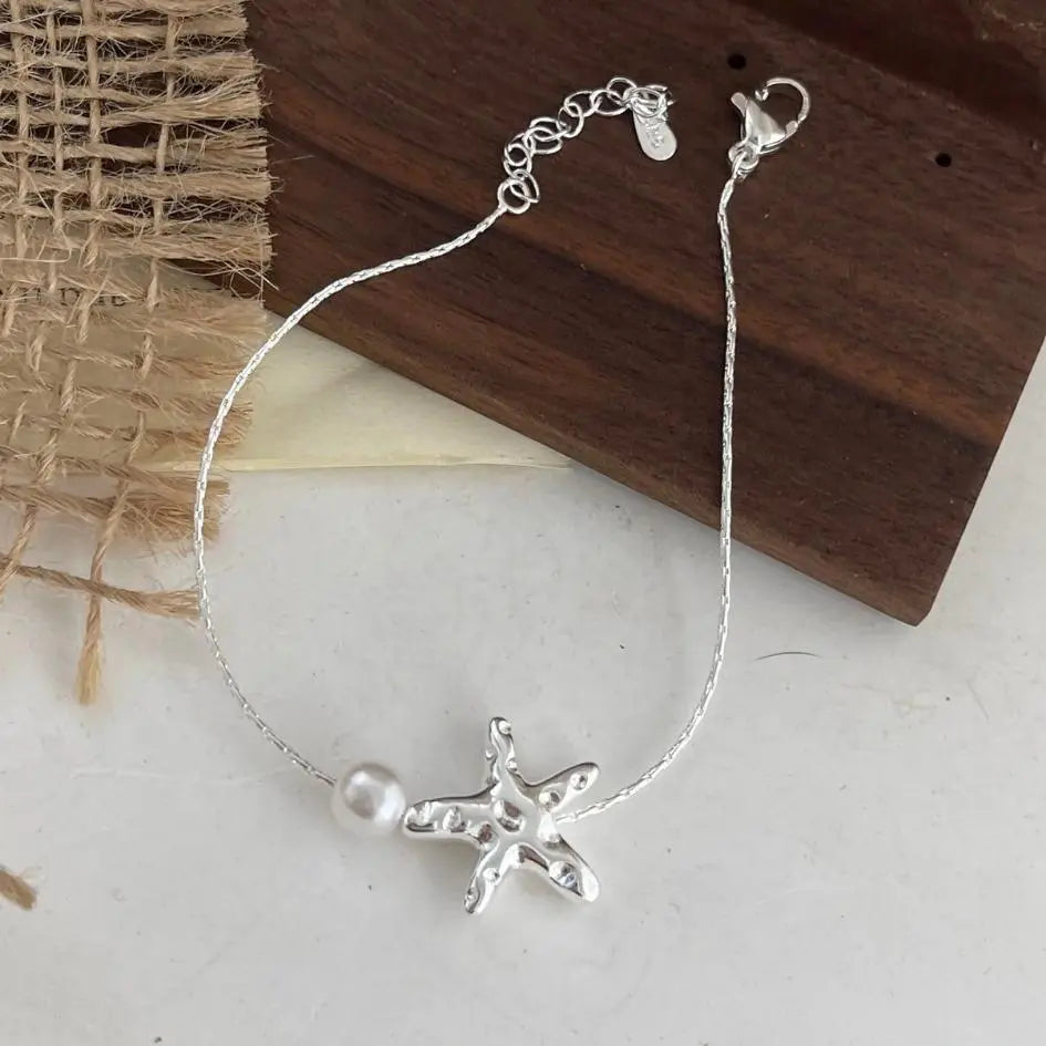 Helena — Starfish & Pearl Adjustable Bracelet