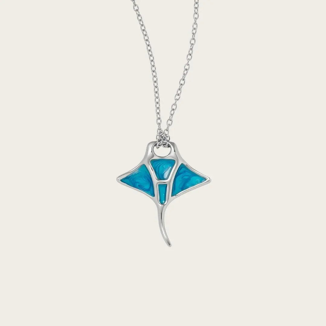 Lorna — Manta Ray Enamel Pendant Necklace